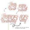 1 PCS Happy 25th Birthday Cake Topper Glitter Cheers to 25 Years Birthday Cake Pick 25 Fabulous Cake Decoration for Happy 25th Birthday Theme Party Decorations Supplies Rose Gold view 3