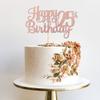 1 PCS Happy 25th Birthday Cake Topper Glitter Cheers to 25 Years Birthday Cake Pick 25 Fabulous Cake Decoration for Happy 25th Birthday Theme Party Decorations Supplies Rose Gold view 4