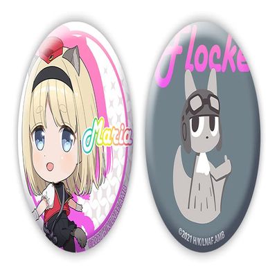 Federation Air Force Aviation Magic Music Corps Luminous Witches Maria & Flocke Tin Badge Set