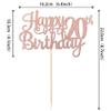 1 PCS Happy 20th Birthday Cake Topper Glitter Cheers to 20 Years Birthday Cake Pick Twenty 20 Fabulous Cake Decoration for Happy 20th Birthday Theme Party Decorations Supplies Rose Gold view 2