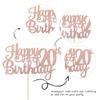 1 PCS Happy 20th Birthday Cake Topper Glitter Cheers to 20 Years Birthday Cake Pick Twenty 20 Fabulous Cake Decoration for Happy 20th Birthday Theme Party Decorations Supplies Rose Gold view 3