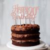 1 PCS Happy 20th Birthday Cake Topper Glitter Cheers to 20 Years Birthday Cake Pick Twenty 20 Fabulous Cake Decoration for Happy 20th Birthday Theme Party Decorations Supplies Rose Gold view 4