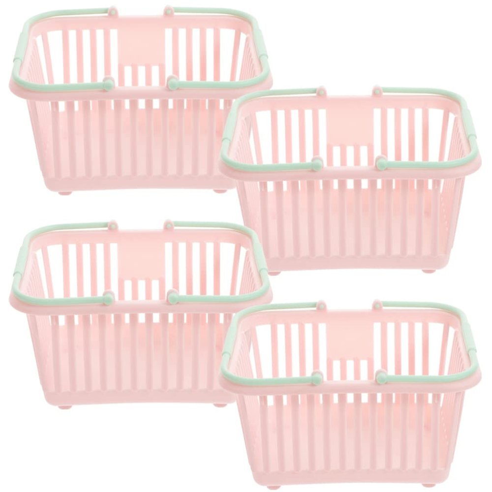 4pcs Storage Basket Plastic Basket Plastic Storage Bins Small Bins Toy Baskets Container Shower Sundries Organizer Bagel Container