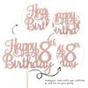 1 PCS Happy 8th Birthday Cake Topper Glitter Cheers to 8 Years Cake Pick Number 8 Fabulous Cake Decoration for 8th Birthday Party Decorations Supplies Rose Gold view 2