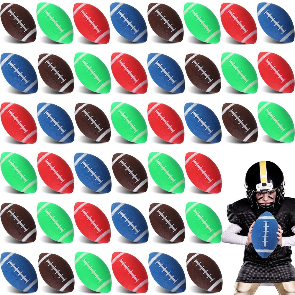 Sosation 12 Pcs Mini Inflatable Football Bulk Small Football Party Favors Themed Gifts Rugby Playground Toys for Outdoor and Indoor Games