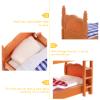 Miniature Dollhouse Bed, Wooden Doll Bunk Bed Simulation Dollhouse Miniature Bunk Accessories DIY Doll House Room Decor Set 1: 12 Scale House Furniture of with Ladder Furniture Decor view 4