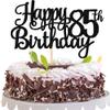 1 PCS Happy 85th Birthday Cake Topper Glitter Cheers to 85 Years Birthday Cake Pick 85 Fabulous Cake Decoration for Happy 85th Birthday Theme Party Decorations Supplies Black view 1