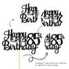 1 PCS Happy 85th Birthday Cake Topper Glitter Cheers to 85 Years Birthday Cake Pick 85 Fabulous Cake Decoration for Happy 85th Birthday Theme Party Decorations Supplies Black view 3