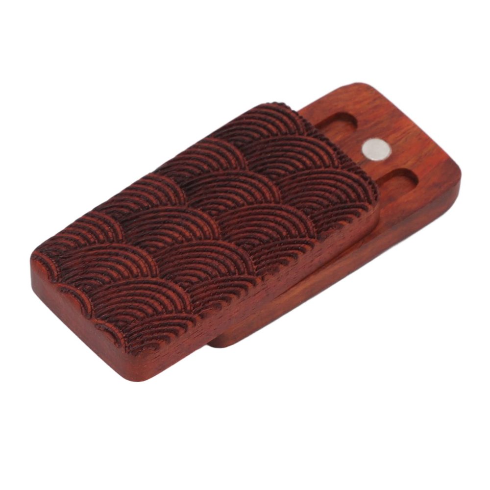 Silent Fidget Toys, Stress Relief Toys, Fidget Slider Red Sandalwood Stress Relief Engraved Fingertip Fidget Slider Toy Fidget Spinners for Office Fidget Toys (Limited Water Ripple)