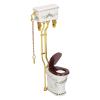 VGEBY 112 Scale Cute Retro Portable Ceramic Metal Doll House Decoration Toy Photography Props Bathroom Doll House Toys Decor Dollhouse Accessories Doll Toilet view 1
