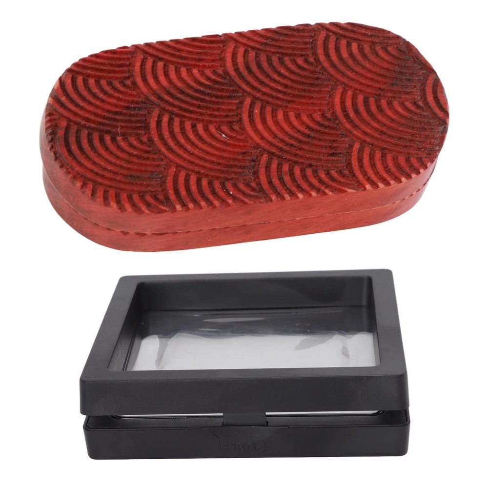 Silent Fidget Slider Toy - Red Sandalwood Stress Relief Engraved Fingertip Spinner for Office (Unlimited Water)