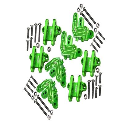 Aluminum Upgrade Combo Set C (F&R Shock Mounts + Lower Shock Mounts) For Losi 1:8 LMT Solid Axle Monster Truck LOS04022 / Mega Truck Brushless LOS04024 / Grave Digger/Son-uva Digger LOS04021 - Green