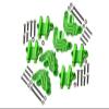 Aluminum Upgrade Combo Set C (F&R Shock Mounts + Lower Shock Mounts) For Losi 1:8 LMT Solid Axle Monster Truck LOS04022 / Mega Truck Brushless LOS04024 / Grave Digger/Son-uva Digger LOS04021 - Green view 1