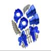 Aluminum Upgrade Combo Set D (Front C-Hubs + F&R Knuckle Arms) For Losi 1:8 LMT 4WD Solid Axle Monster Truck LOS04022 / Mega Truck Brushless LOS04024 / Grave Digger/Son-uva Digger LOS04021 - Blue view 1