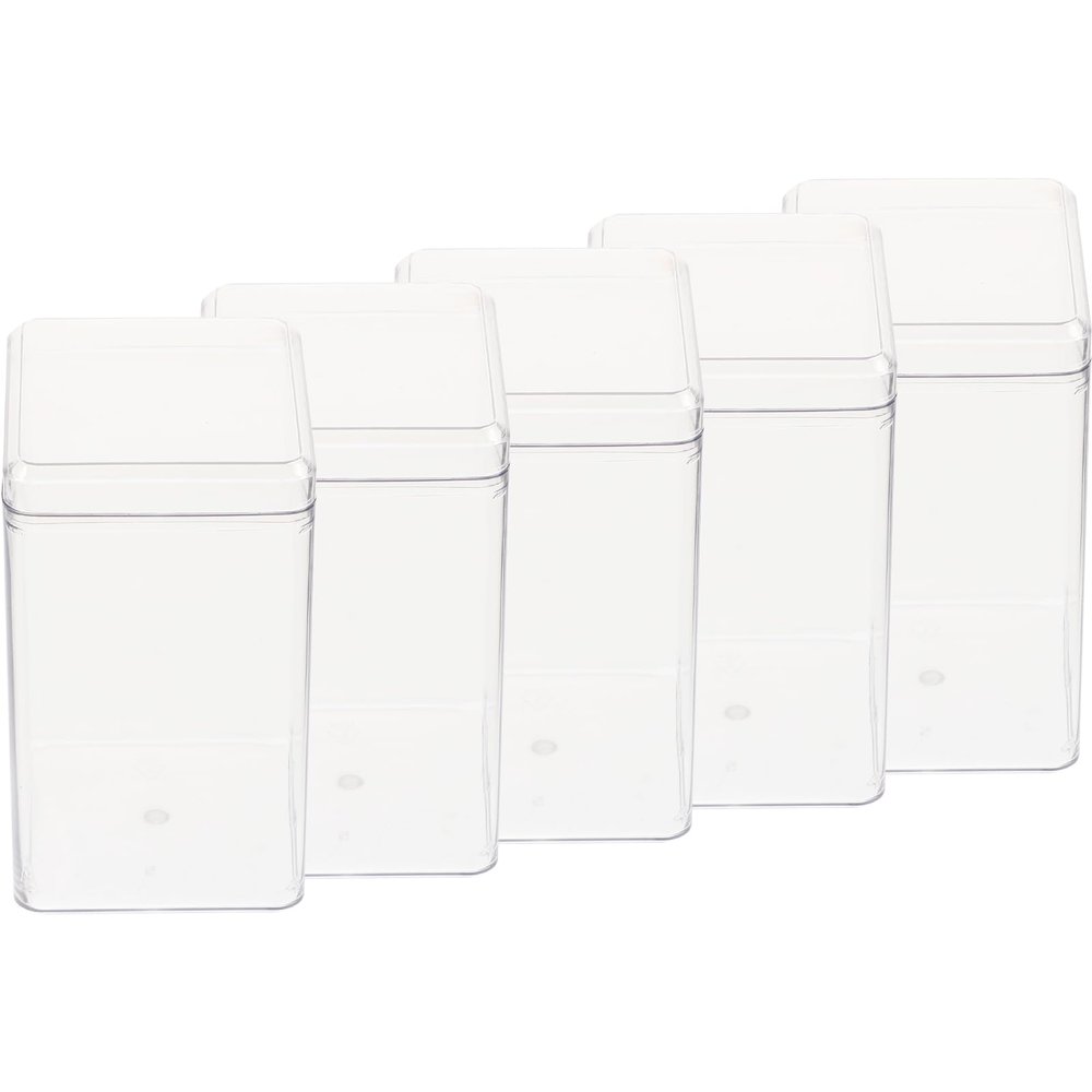 FOMIYES 5Pcs Action Figure Storage Boxes Clear Plastic Display Cabinet for Collectible Figurines Toy Organizer 2.48X2.16X3.74 Inch Protective Showcase for Model Display