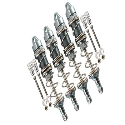 GPM for Arrma 1:8 KRATON 6S / KRATON 6S V5 / Notorious 6S V5 Upgrade Parts Aluminum Front 115mm & Rear 135mm Double Section Spring Dampers - Gray Silver