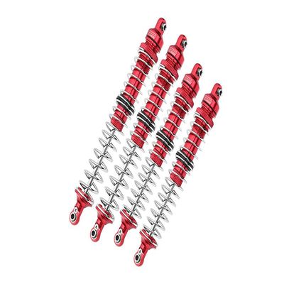 Axial 1/10 RBX10 Ryft 4WD Rock Bouncer Aluminum Upgrade Parts Combo Set C (Front + Rear Spring Dampers) - Red
