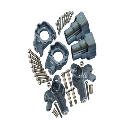 Aluminum Upgrade Combo D (Front C-Hubs + F&R Knuckle Arms) For Losi 1:8 LMT 4WD Solid Axle Monster Truck LOS04022 / Mega Truck Brushless LOS04024 / Grave Digger/Sonuva Digger LOS04021 - Gray Silver