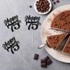 Gyufise 24Pcs Happy 75th Cupcake Toppers Glitter Number 75 Seventy Five Cheers to 75 Cupcake Food Picks Decorations for 75th Birthday Wedding Anniversary Party Supplies Black view 3