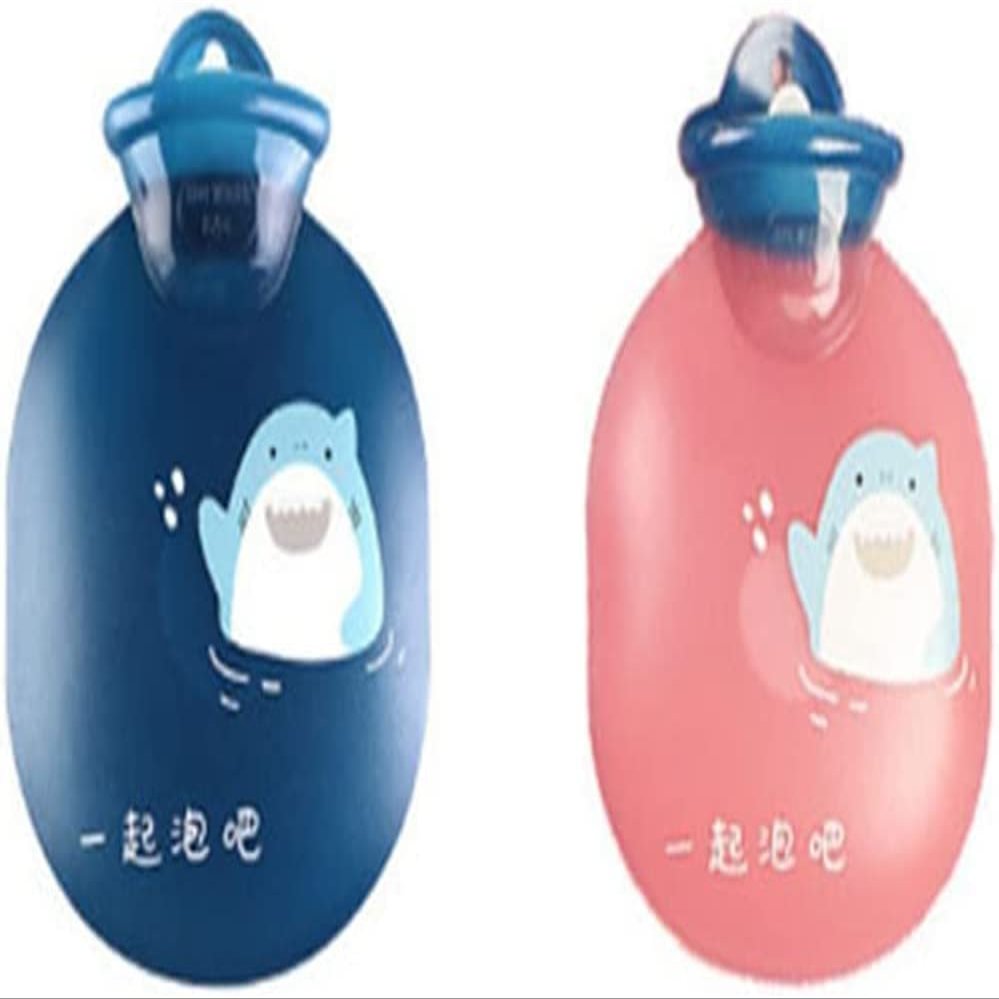 DULASP Color-Changing Cartoon Thick Hot Water Bottle to Warm Hands and Feet Mini Portable Warm Baby (Color : Blue)