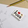Azeeda 2 x 45mm 'I Love Pugs' Erasers/Rubbers (ER00033705) view 2
