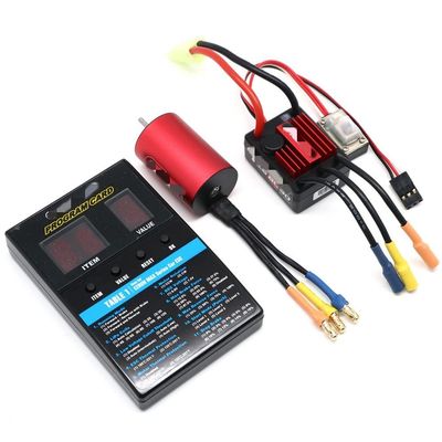 RC helicopter aircraft parts For Hobbywing QuicRun WP-16BL30 Brushless Speed Controller 30A RC Car ESC + 2435 4500kv motor+ programe card Wholesale Replaceable accessories ( Color : Esc motor and card