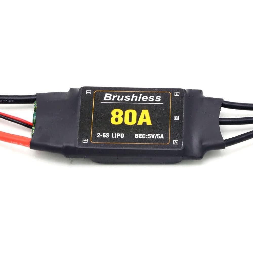 APEFIT RC Helicopter Aircraft Parts for Mitoot Brushless 80A ESC Speed Controler 2-6S with 5V 5A UBEC for RC FPV Quadcopter RC Airplanes Helicopter Replaceable Accessories (Color : 1 Piece)