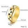 ANIEJUFI Stainless Steel Spinner Rings Puppy Dog Cat Paw Cute Footprints Stress Relieving Fidget Anxiety Ring for Men Women Gold Size 7 view 2