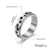 ANIEJUFI Men's Women's Stainless Steel Fidget Spinner Rings Puppy Dog Cat Paw Cute Animal Footprints Stress Relieving Anxiety Ring Silver Size 7 view 2