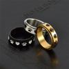ANIEJUFI Stainless Steel Spinner Ring Puppy Dog Cat Paw Footprints Love Heart Fidget Anxiety Ring for Men Women Black Size 7 view 3