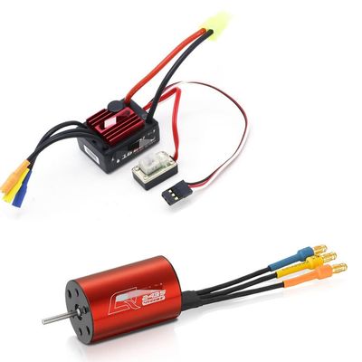 RC helicopter aircraft parts For Hobbywing QuicRun WP-16BL30 Brushless Speed Controller 30A RC Car ESC + 2435 4500kv motor+ programe card Wholesale Replaceable accessories ( Color : Motor and esc )