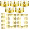 Crtiin 100 Pcs Gold Paper Crowns Birthday Party Bulk for Adults Classroom Students Hat Supplies Favors (Cute Style) view 1