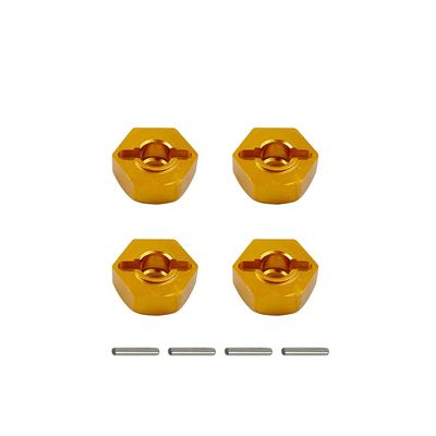 Aluminum Alloy 12mm Combiner Wheel Hub Hex Adapter Upgrades for Wltoys 12428 1/12 FY03 Part Accessories (Color : Orange)