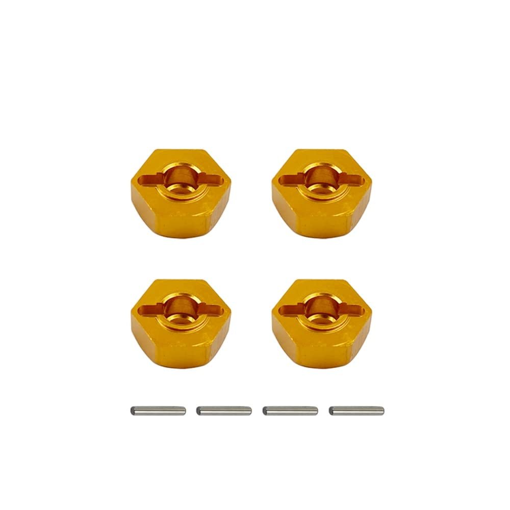 Aluminum Alloy 12mm Combiner Wheel Hub Hex Adapter Upgrades for Wltoys 12428 1/12 FY03 Part Accessories (Color : Orange)