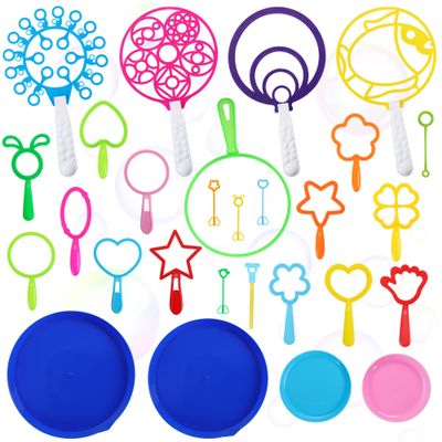 Oun Nana Bubble Wands Set for Kids with Tray, 28 PCS Big Bubble Maker Wand Toys Bulk for Kids Summer Outdoor Activity Games Birthday Gifts Party Favors