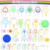 Oun Nana Bubble Wands Set, 38 PCS Large Wands With Tray for Kids, Giant Bubble Makers Bulk for Summer Outdoor Party Favors view 2