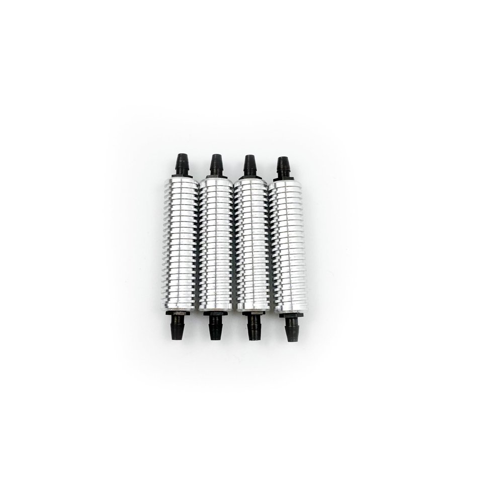 Alloy Aluminum Nitro Exhaust Gas/Fuel/Back Pressure Cooler Compatible with 1/10 1/8 RC Nitro Hobby Model Car Upgraded Hop-up rc Parts HSP (Color : 1PCS Silver)