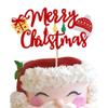 1 Pack Merry Christmas Cake Topper Santa Hat Cake Picks Merry Christmas Cake decorations for Holiday Party Decorations Supplies view 1