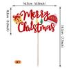 1 Pack Merry Christmas Cake Topper Santa Hat Cake Picks Merry Christmas Cake decorations for Holiday Party Decorations Supplies view 2