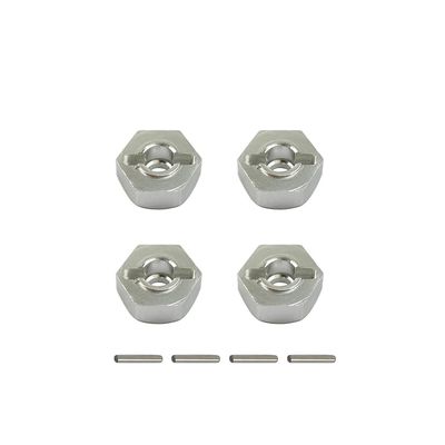 Aluminum Alloy 12mm Combiner Wheel Hub Hex Adapter Upgrades for Wltoys 12428 1/12 FY03 Part Accessories (Color : Silver)