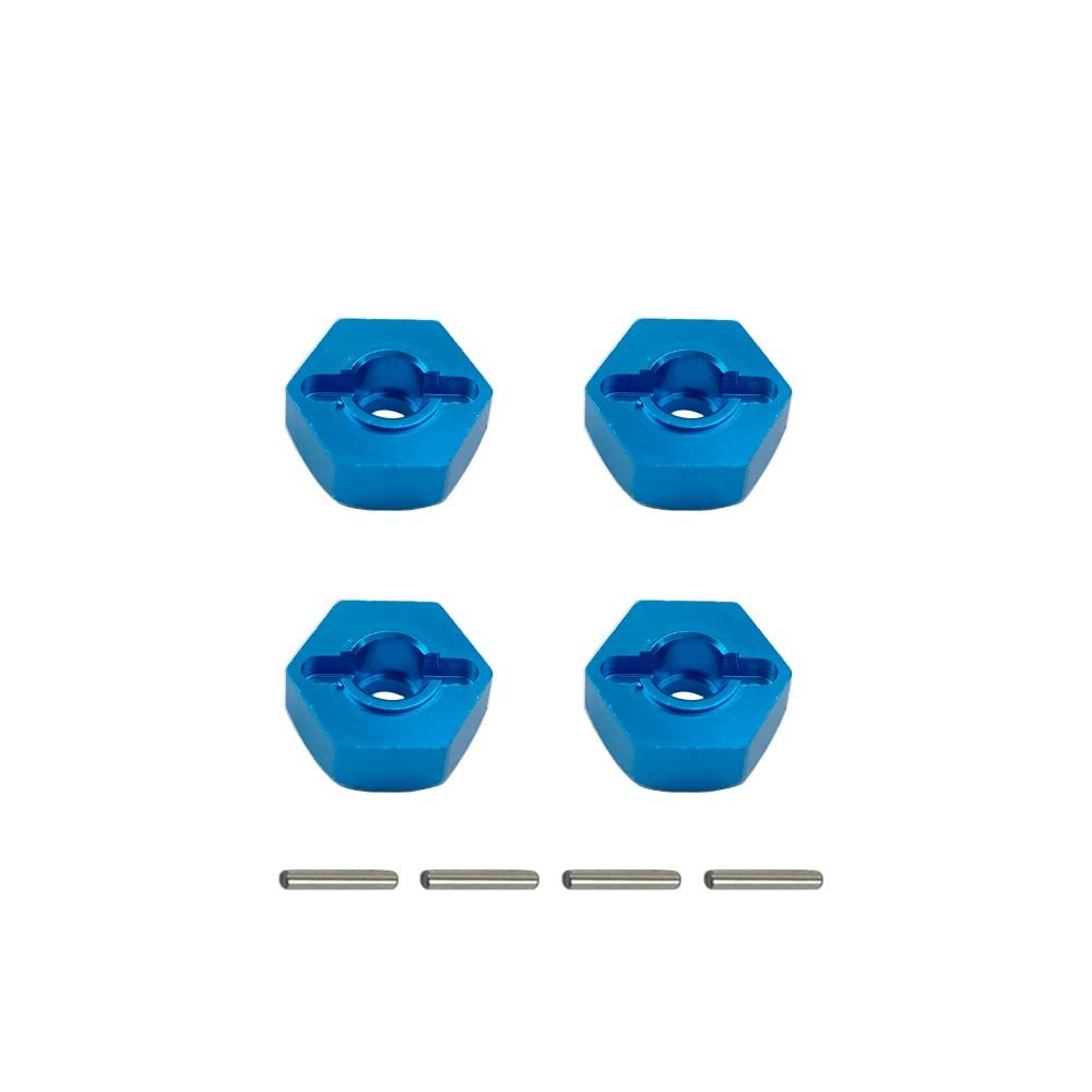 Aluminum Alloy 12mm Combiner Wheel Hub Hex Adapter Upgrades for Wltoys 12428 1/12 FY03 Part Accessories (Color : Blue)