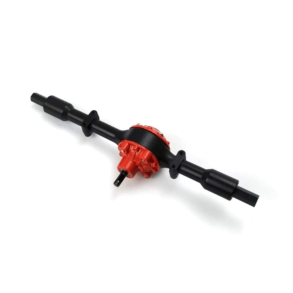 Metal Rear Bridge Axle with Shock Absorber Leaf Springs Suspension for WPL D12 B16 B36 B14 B24 RC Car Parts (Color : Set A Black)