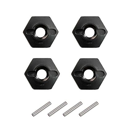 Aluminum Alloy 12mm Combiner Wheel Hub Hex Adapter Upgrades for Wltoys 12428 1/12 FY03 Part Accessories (Color : Black)