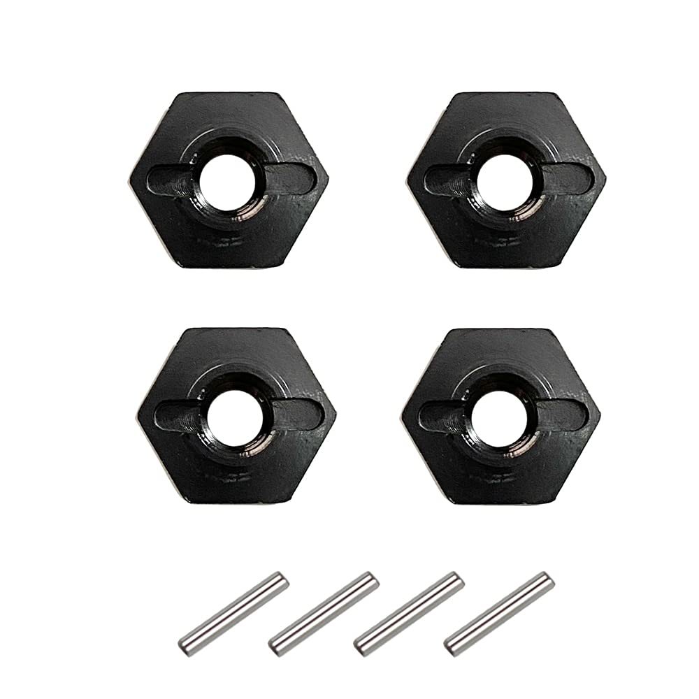 Aluminum Alloy 12mm Combiner Wheel Hub Hex Adapter Upgrades for Wltoys 12428 1/12 FY03 Part Accessories (Color : Black)