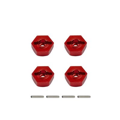 Aluminum Alloy 12mm Combiner Wheel Hub Hex Adapter Upgrades for Wltoys 12428 1/12 FY03 Part Accessories (Color : Red)