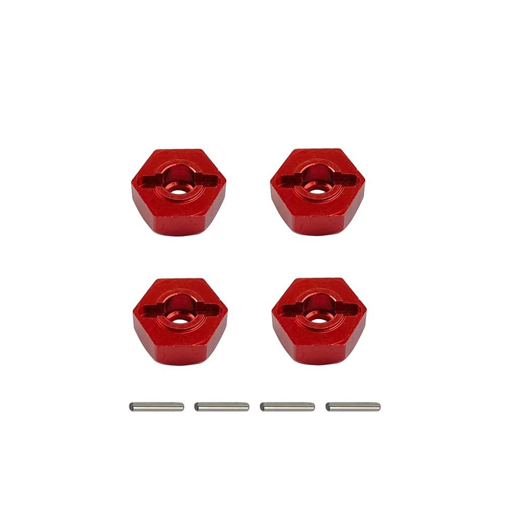 Aluminum Alloy 12mm Combiner Wheel Hub Hex Adapter Upgrades for Wltoys 12428 1/12 FY03 Part Accessories (Color : Red)