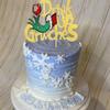 1 Pack Drink Up Christmas Cake Topper Black Glitter Merry Christmas Cake Picks for Holiday Party Cake Decorations Supplies Gold view 4