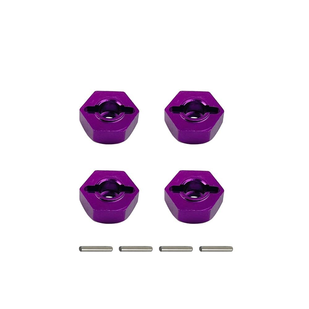 Aluminum Alloy 12mm Combiner Wheel Hub Hex Adapter Upgrades for Wltoys 12428 1/12 FY03 Part Accessories (Color : Purple)