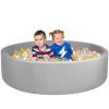 48 Inch Foam Ball Pit for Children Toddlers,Baby Soft Round Ball Pool, Ideal Gift for Babies Infants Indoor and Outdoor Game -(Balls NOT Included) Light Grey view 1