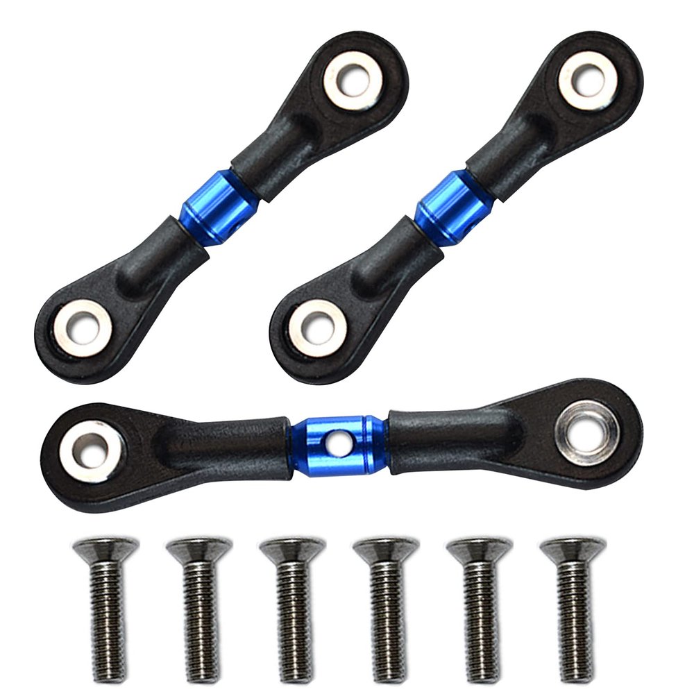 3X Adjustable Aluminum Steering Link Tie Rods for Tamiya TT-02 TT02T 1/10 RC Car